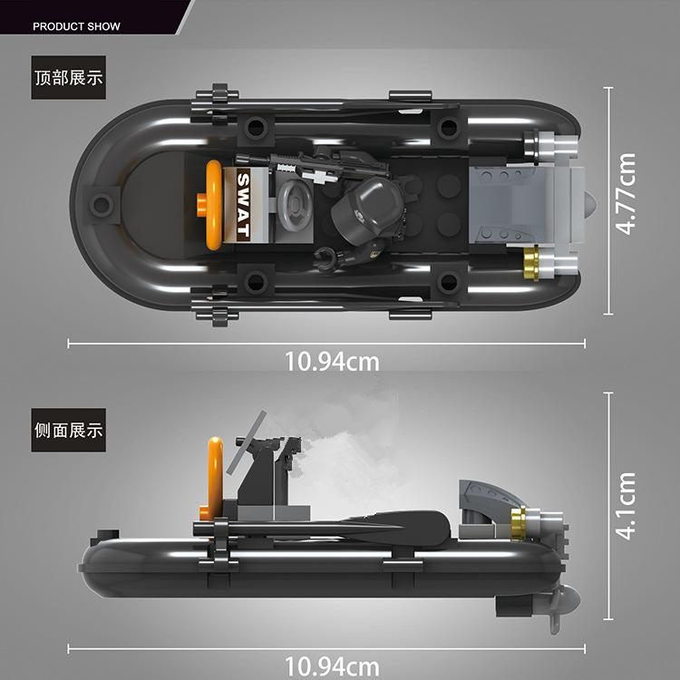 MOC Světové Kamuflážní Ponorky Motorové čluny Gumové Čluny Zbraně Válečná Scéna Vojenské Město Stavebnice Stavební Kostky Modelové Cihličky Sady Nápady
