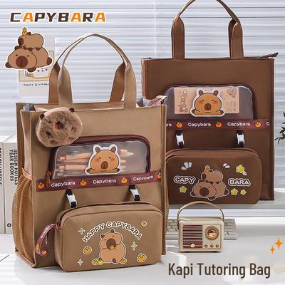 Capybara Leinwand Bleistift- und Dokumententasche für Grundschüler