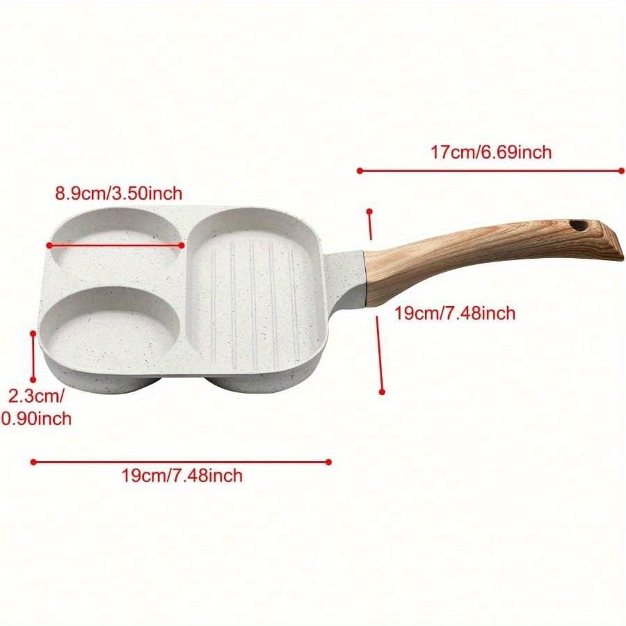 

1 шт. антипригарные сковороды для яиц, маленькая сковорода с 3 секциями для завтрака, омлета, блинов, гамбургеров, сэндвичей, кухонных принадлежностей