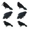 Artificial Black Birds Realistic Crow Halloween Decor Lifelike Feathered Raven Figurine Prop Models for Haunted House Bird Ornament Party