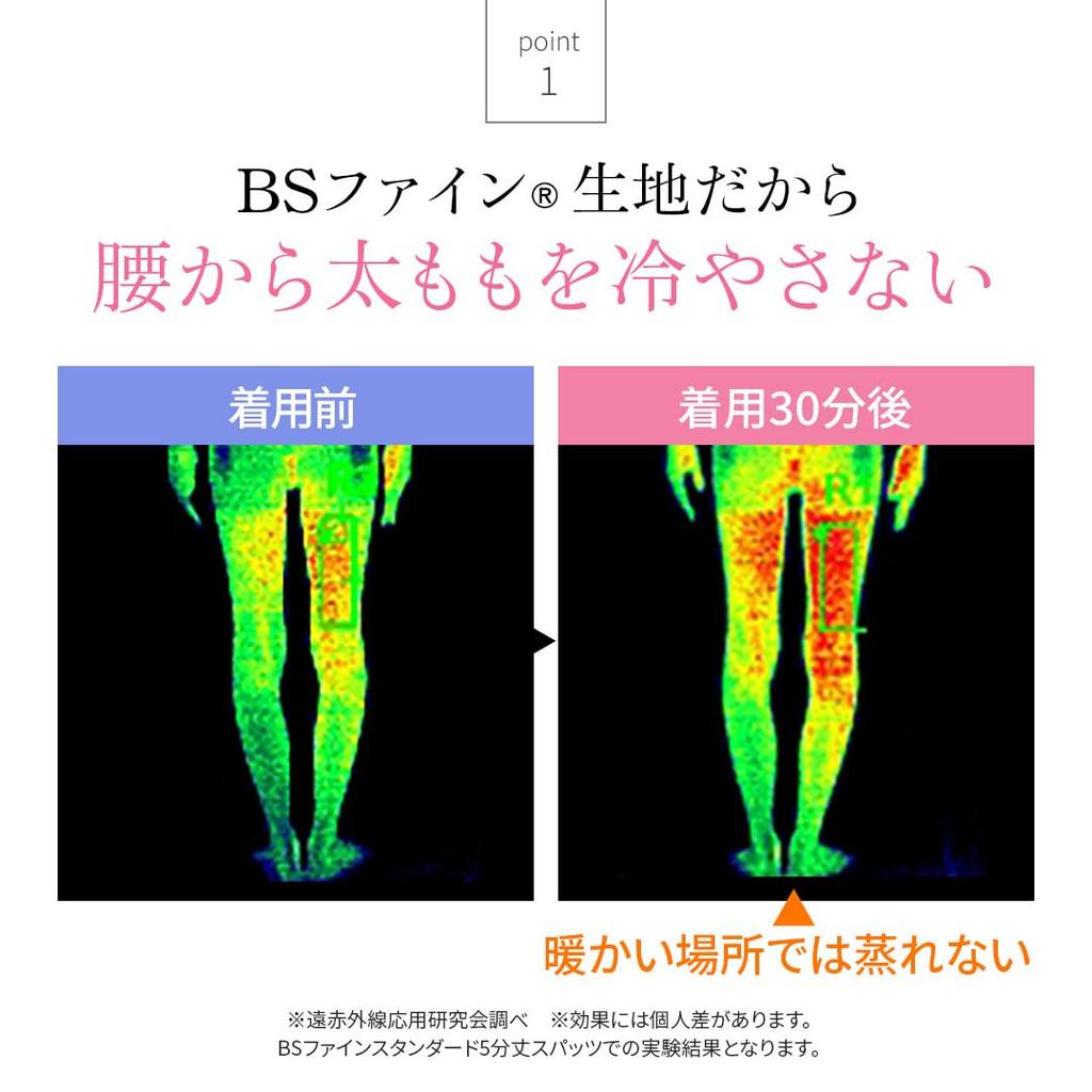 BS Fine Hot Stone Standard Gently Warms the Stomach and Stays Comfortable in Hot Made in Size BN1253 "Wearable Bath" Half-Length Leggings, Thighs,