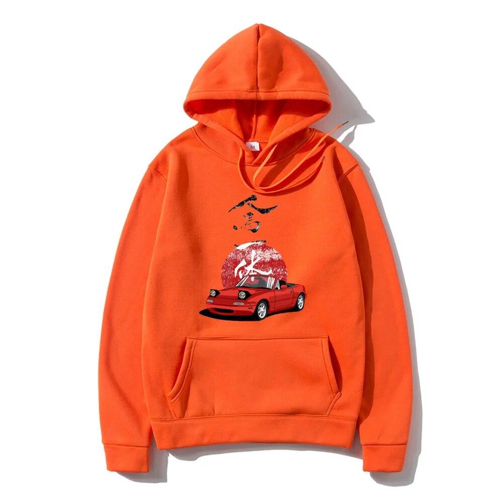 Anime Initial D Rising Jap Hoodie Jdm Drift Red Car Fashion Tops Harajuku Streetwear Hooded Fleece Sweatshirts Unisexs Clothing