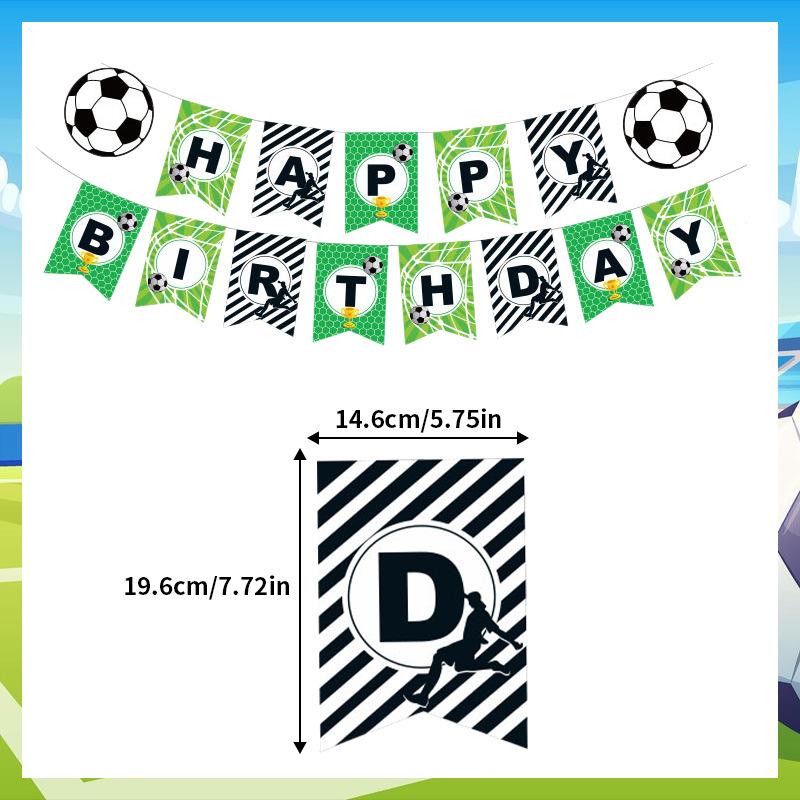 

1set Football Happy Birthday Paper Banner Garlands School Sport Soccer Theme Kids Boy Birthday Party Bunting Flag Baby Shower 1Set