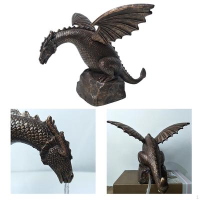 Garten-Drachenbrunnen-Statue, Harz-Wassermerkmal-Skulptur, Outdoor-Handwerksdekoration, Hofrasen