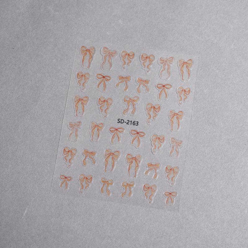 3D Ballet Bow & Ribbon Nail Stickers - DIY Nail Decals & Embossed Ornaments