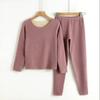 Arctic Velvet Cation Temperatura constante Dupla face Duas cores Outono Roupas Calças compridas Feminino Febre Sem costura Conjunto de roupa íntima térmica