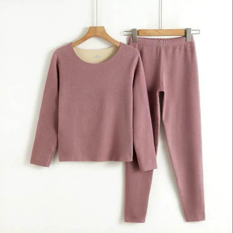 Arctic Velvet Cation Temperatura constante Dupla face Duas cores Outono Roupas Calças compridas Feminino Febre Sem costura Conjunto de roupa íntima térmica