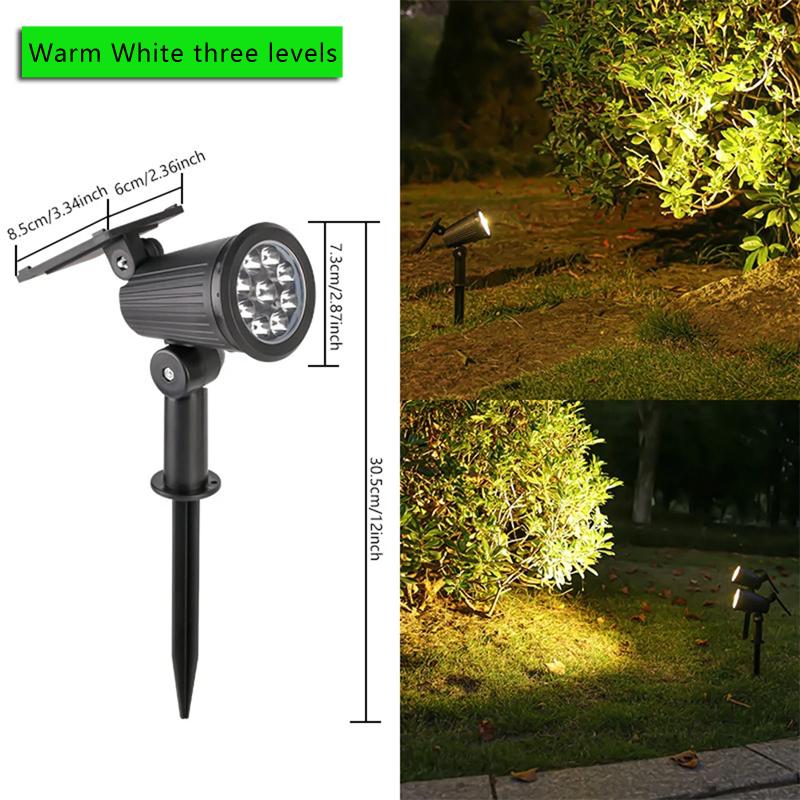 9LED Solar Garden Spotlights Outdoor RGB Landscape Lamp with Waterproof Dimmable Brightness Control for Yard Pathways & Driveway