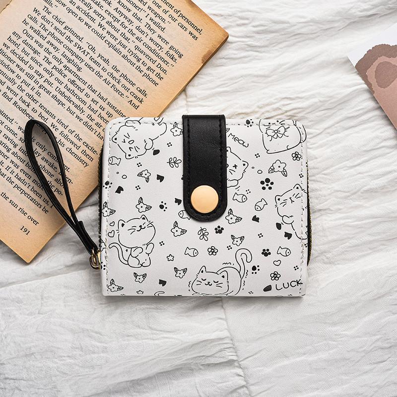 Cute Girls Wallet With Lock Closure Pu Material For Daily Use