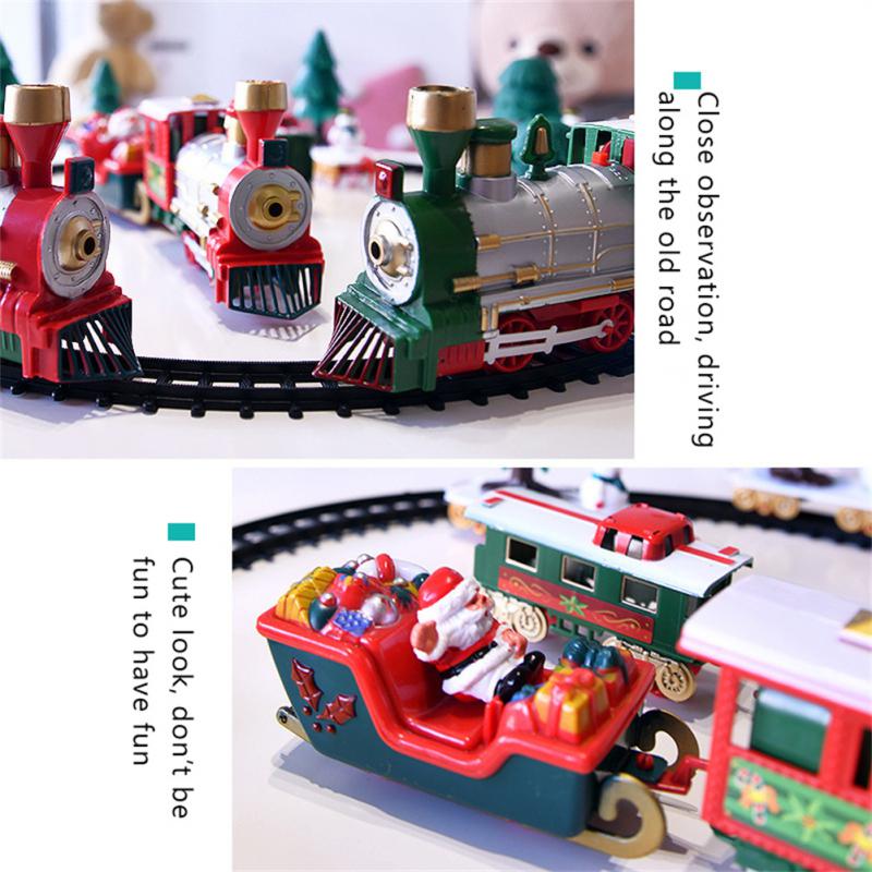 Christmas Train Set Railway Tracks Toys Creative Decor Christmas Tree Train Gift Toy For Kids Birthday Party Gift Xmas Decor