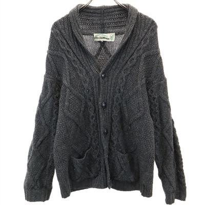 Aran Crafts 90s Irish Merino Wool Old Long Sleeve Shawl Collar Knit Cardigan Men's Used