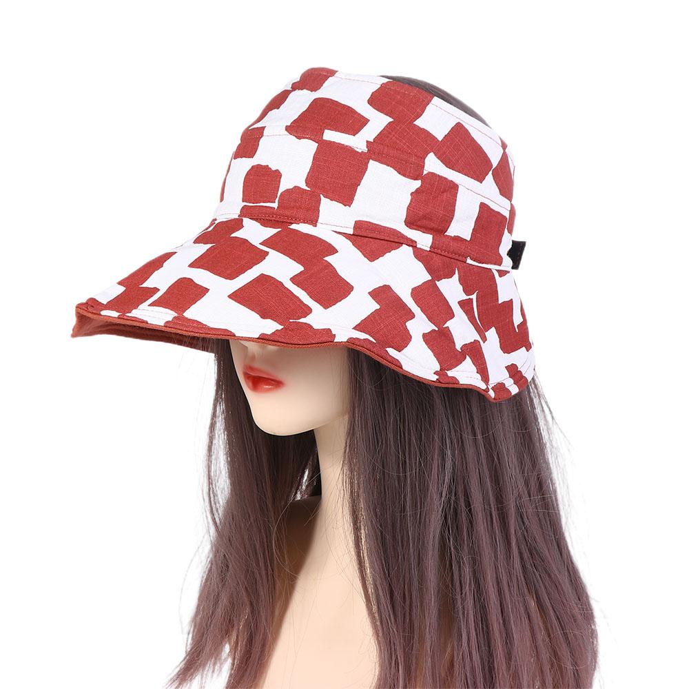 Personality Oversized Brim Anti-ultraviolet Square Cotton Beach Cap Sun Hat Empty Hat Double Sided