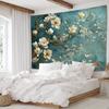 2D Teal Magnolia Flower Tapestry for Bedroom Living Room Decor