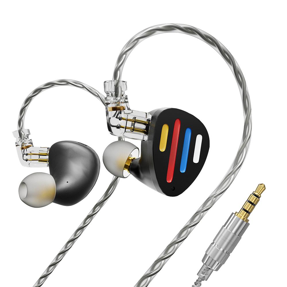 

ND X12 Wired Earphones 10mm Dynamic Driver +5BA HiFi In-Ear Headphones with Detachable Cable,No Mic Black
