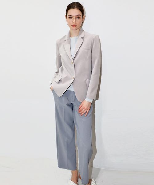 DAMAGE MNEMONIC Gray Pintuck Long Pants_ Gray Pintuck Long Pants