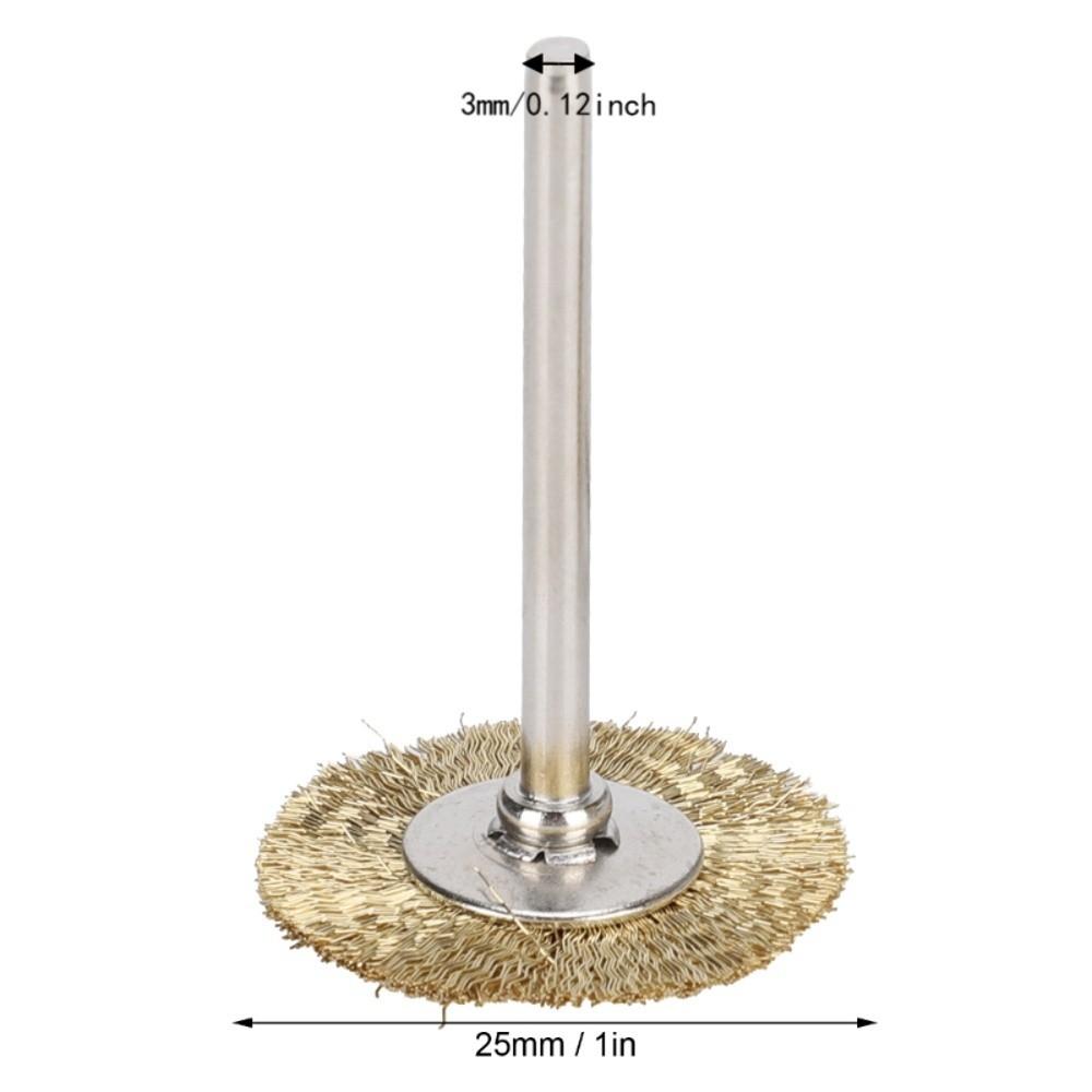 30pcs Brass Wire Rotary Tool Brushes T-Shape Structure Brass Wire Brush Set Wood Carving