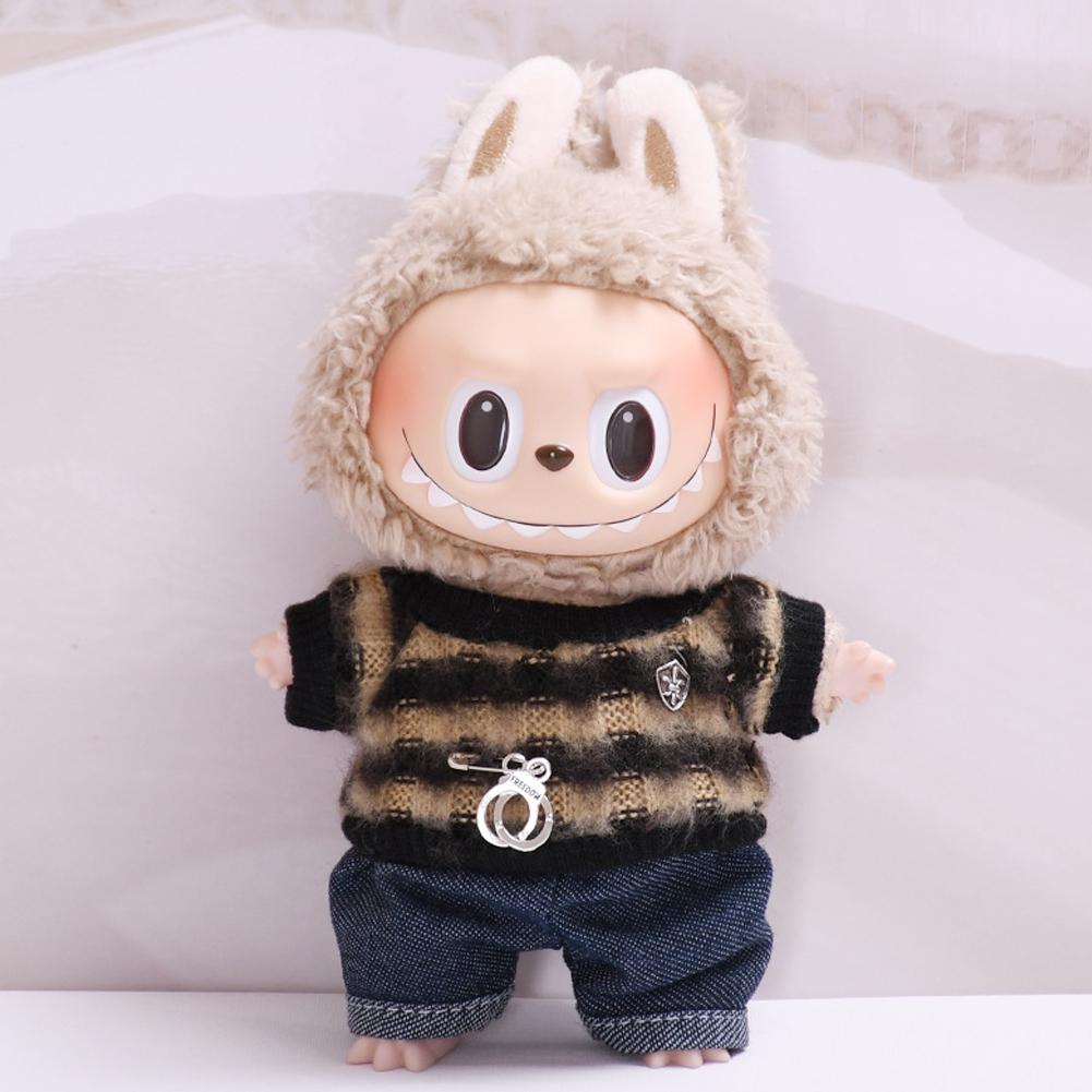 For 15-17cm Labubu Doll Clothes Fashion Clothes Hoodies Doll Clothes Color Match Hoodies Dolls Accessories Cute Decoration Little Cloths