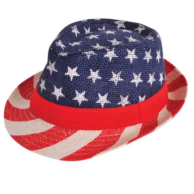Outdoor Unisex American Flag Western Cowboy Hat Classic Men Wide Brim Sun Protection Fishing Cap Fashion Women Jazz Straw Hats
