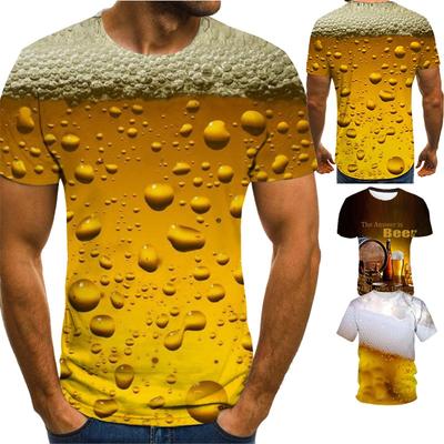 Summer Cool Fashion Τρισδιάστατο μπλουζάκι εκτύπωσης μπύρας Ανδρικό μπλουζάκι με γραφικό προσωπικότητα γραφικό μπλουζάκι casual κοντομάνικο μπλουζάκια συν μέγεθος 100-6XL
