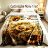 Floral Garden Theme Soft Blanket Personalized Custom Name Text Print Warm Blanket Home Sofa Bedroom Decor