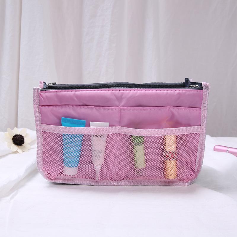 Nylon Cosmetic Bags For Women Tote Insert Double Zipper Makeup Bag Toiletries Storage Bag Girl Outdoors Travel Make Up Organizer