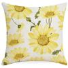 Spring and Summer Daisy Flowers Printed Linen Pillowcase Simple Gray Home Living Room Bedroom Decoration Pillowcase