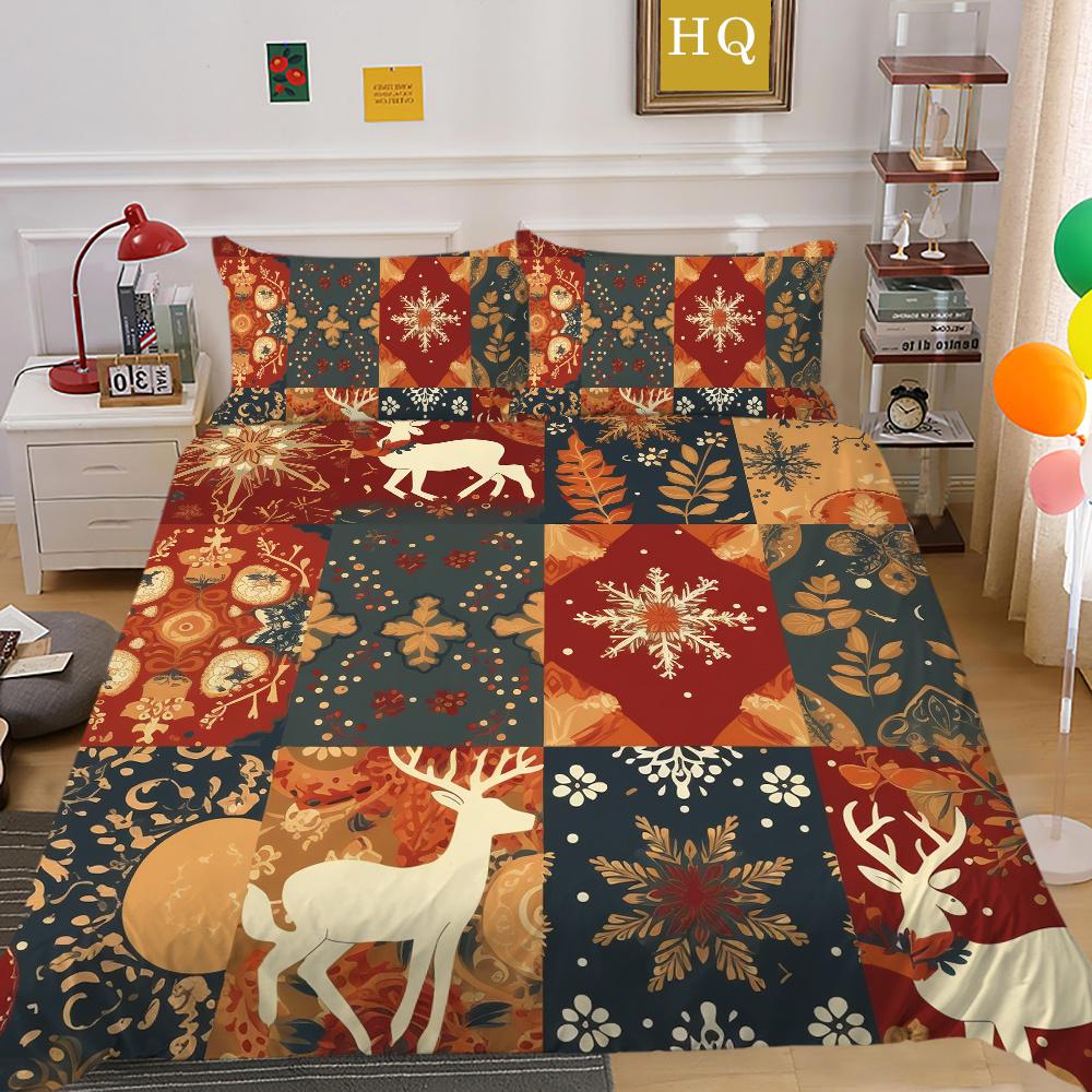 Christmas Printed Duvet Cover Set Microfiber Full Size Home Textiles Lovely Fashion Children Bedroom Decor