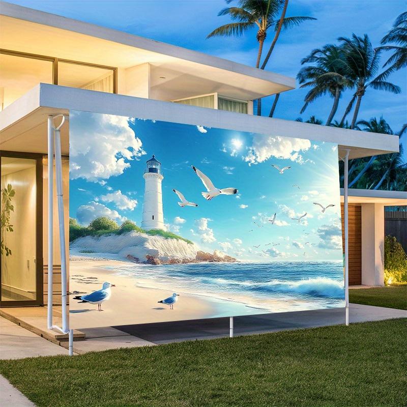 One party banner a coastal style lighthouse beach scene background decoration backdrop photo prop polyester banner decoration