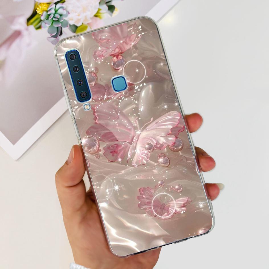 For Samsung Galaxy A9 2018 Case A920 SM-A920F Silicone Cover Popular Flower Clear TPU Soft Phone Case For Samsung A9 2018 Bumper