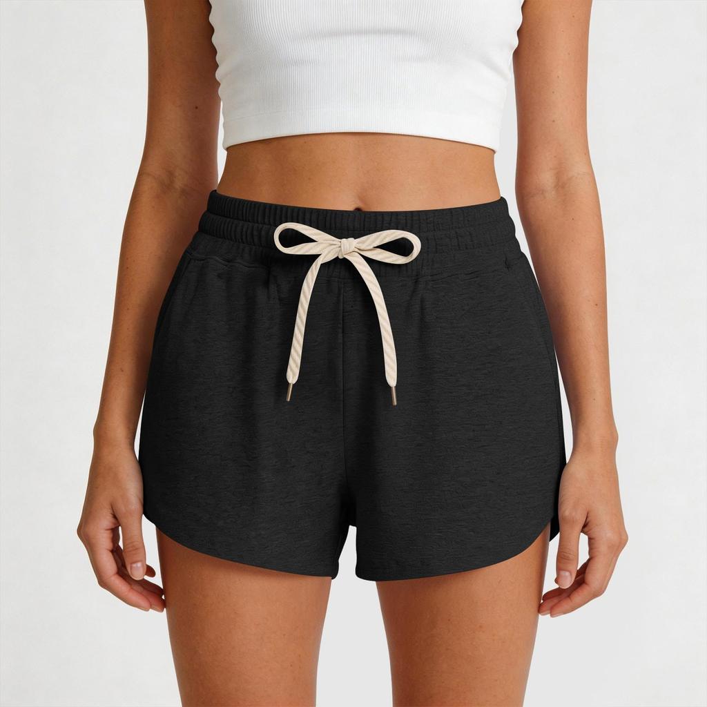 Women's Casual High Waist Drawstring Shorts with Pockets Lightweight Soft Fabric Comfortable Fit Elastic Waistband
