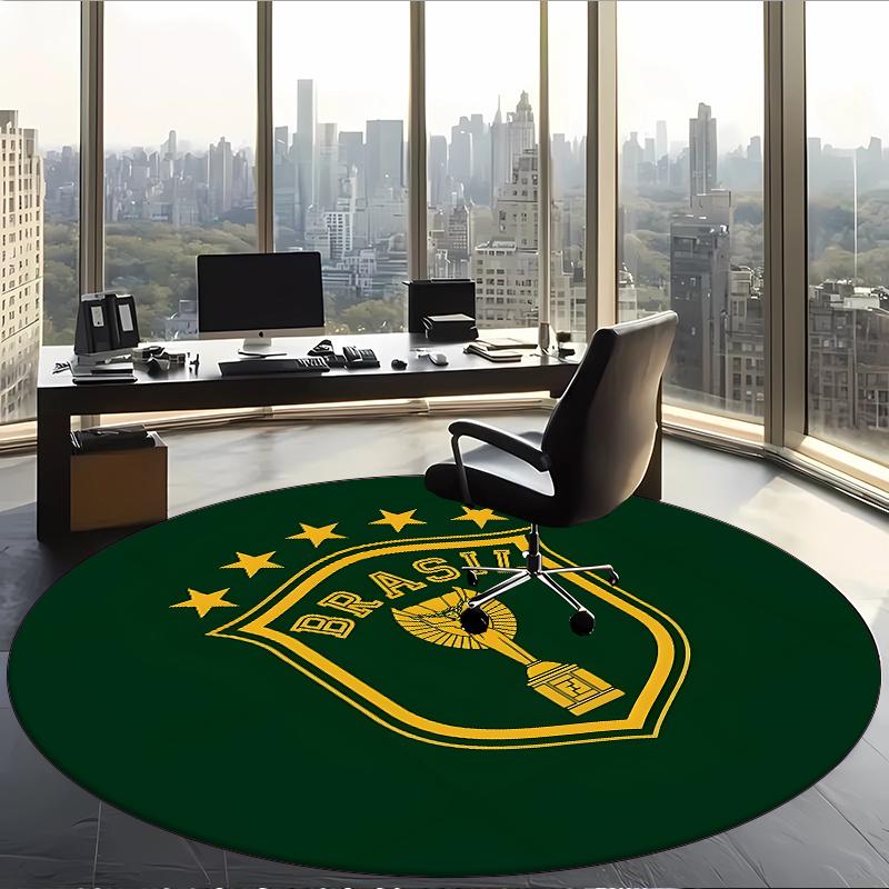 Cbf (1) Round Office Rug Decorative Floor Rug for Office Bedroom Living Room and Home Space
