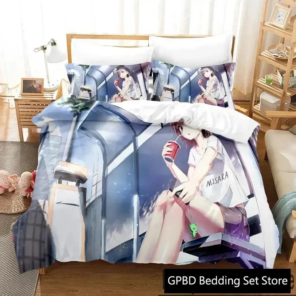 3D Misaka Mikoto A Certain Magical Index Railgun Beding Set Bedrom Soft Modern Bedspreads Comefortable Soft durable Quality Duvet Cover Pilowcase