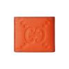Gucci GG Embossed Orange Grained Leather Bi-fold Wallet For Unisex Luxury Daily Use