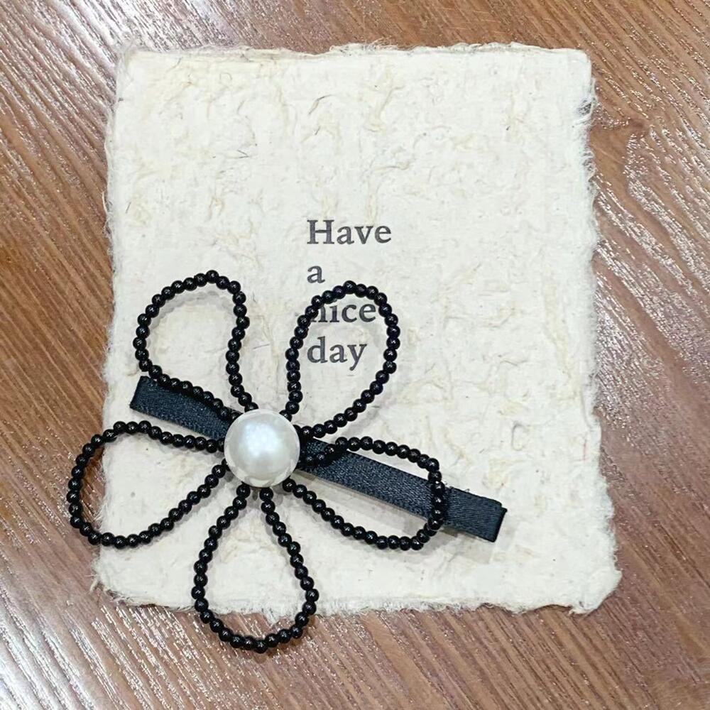 

Korean High-End Floral Pearl Bow Hair Clip - Women s Hairpin Accessories 8cm