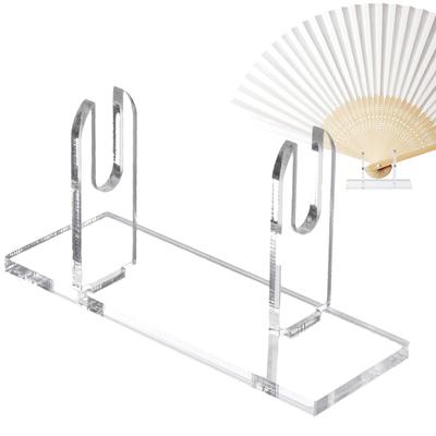Transparent Hand Fan Stand Detachable Acrylic Fan Display Holder Handheld Fan Storage Rack Staggered Groove Design Display
