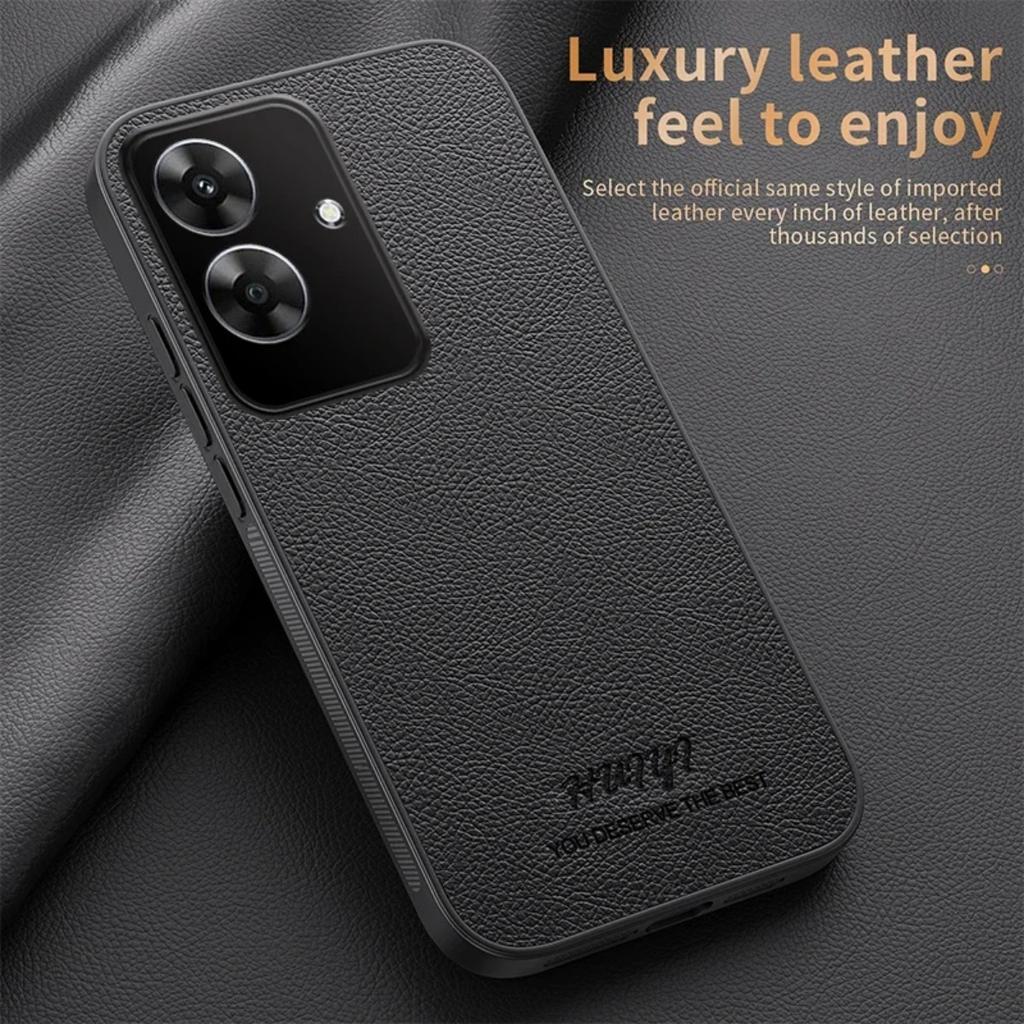 Leather Case for Oppo Realme Note 60 Luxury Shock Absorption Car Magnetic Mount Anti-knock Anti-fingerprint Thin Cover