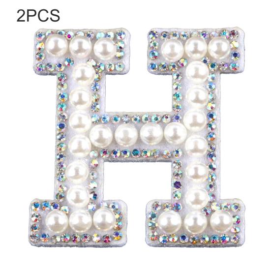 2Pcs DIY Handmade Patch Decor Fabric Adorable English Letter Shape Patch Sticker for Bag