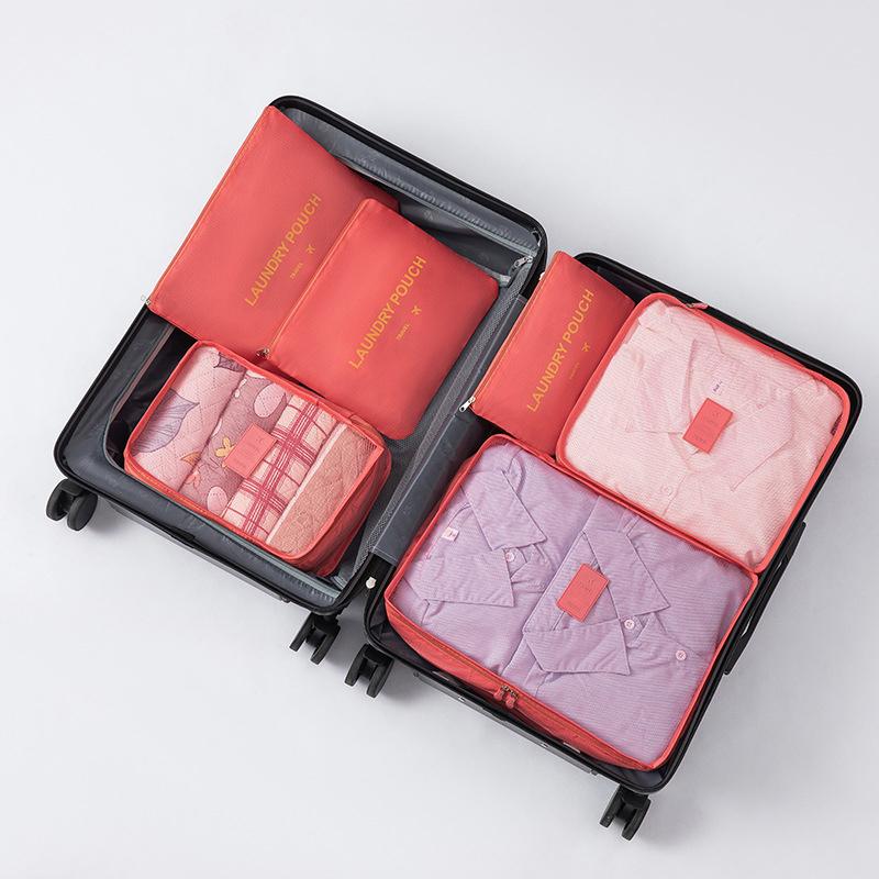 6-Piece Large Size Travel Organizer Portable Suitcase Organizer Clothes Shoes Makeup Bag Luggage Organizer Travel Storage Bag