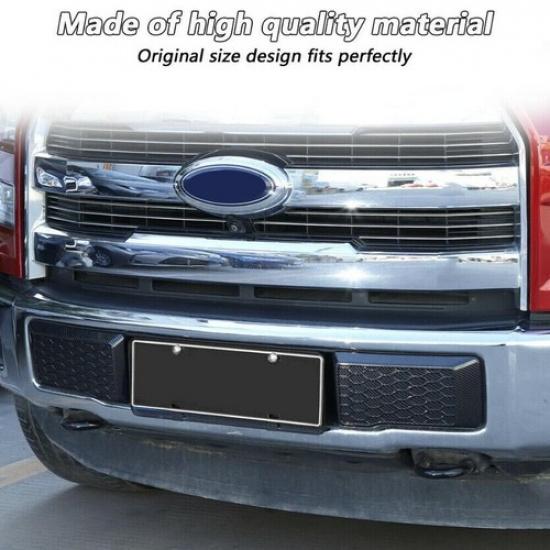For 2015-2020 Ford F150 F-150 Carbon Fiber Look Front Bumper Corner Cover Trim2*