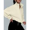 Women S Fleece Zip Up Stand Collar Long Sleeve Casual Jacket