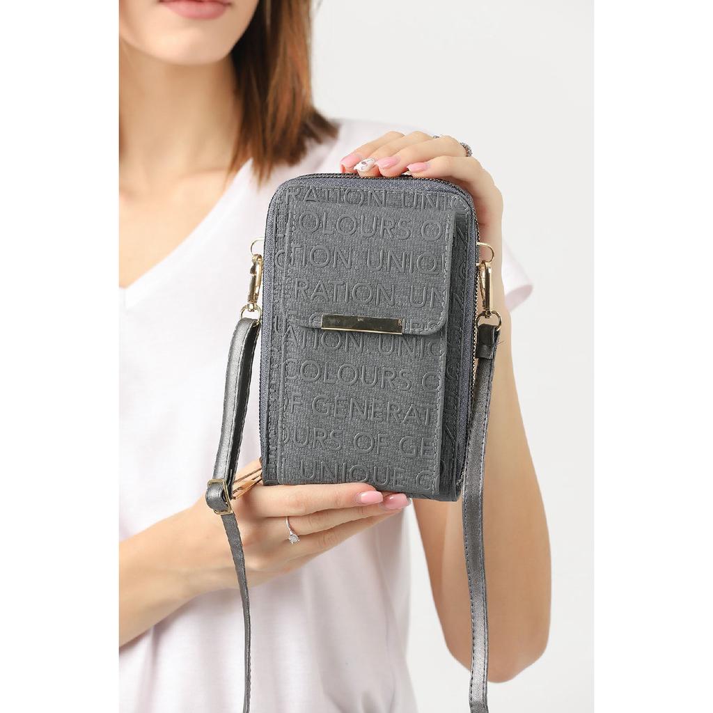 Unique Market Schwarze Damen-Handy-Umhängetasche mit 3 Fächern