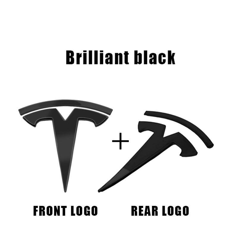 For Tesla Model 3 Model Y Car Logo Badge Car Front Grille Rear Trunk Emblem Head Front Rear Boot Tailgate Sticker Auto Accessory