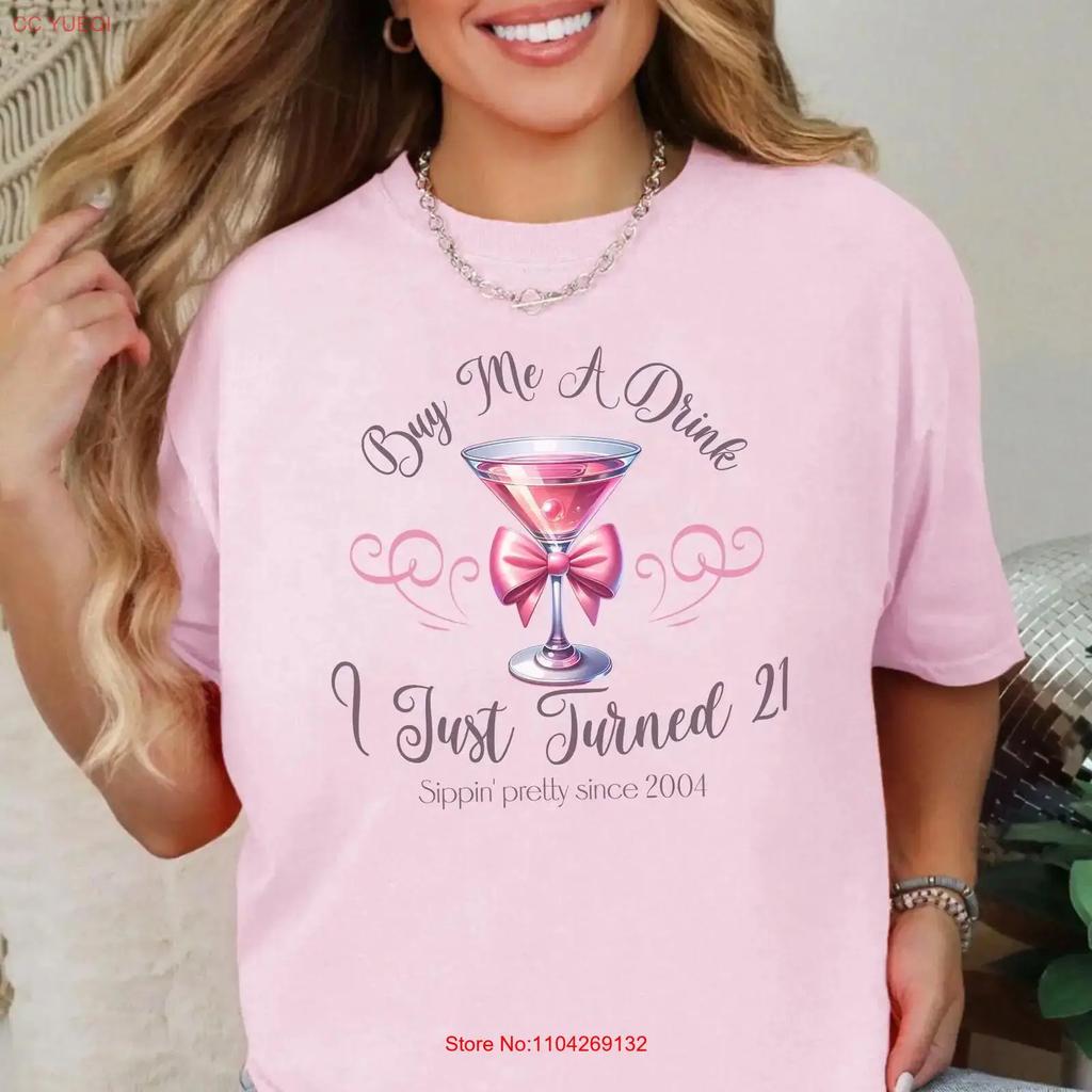 Cute 21st Birthday T Shirt Turning 21 Drinking Humor Bday Celebration Party For Daughter Vintage Casual Designer Clothes
