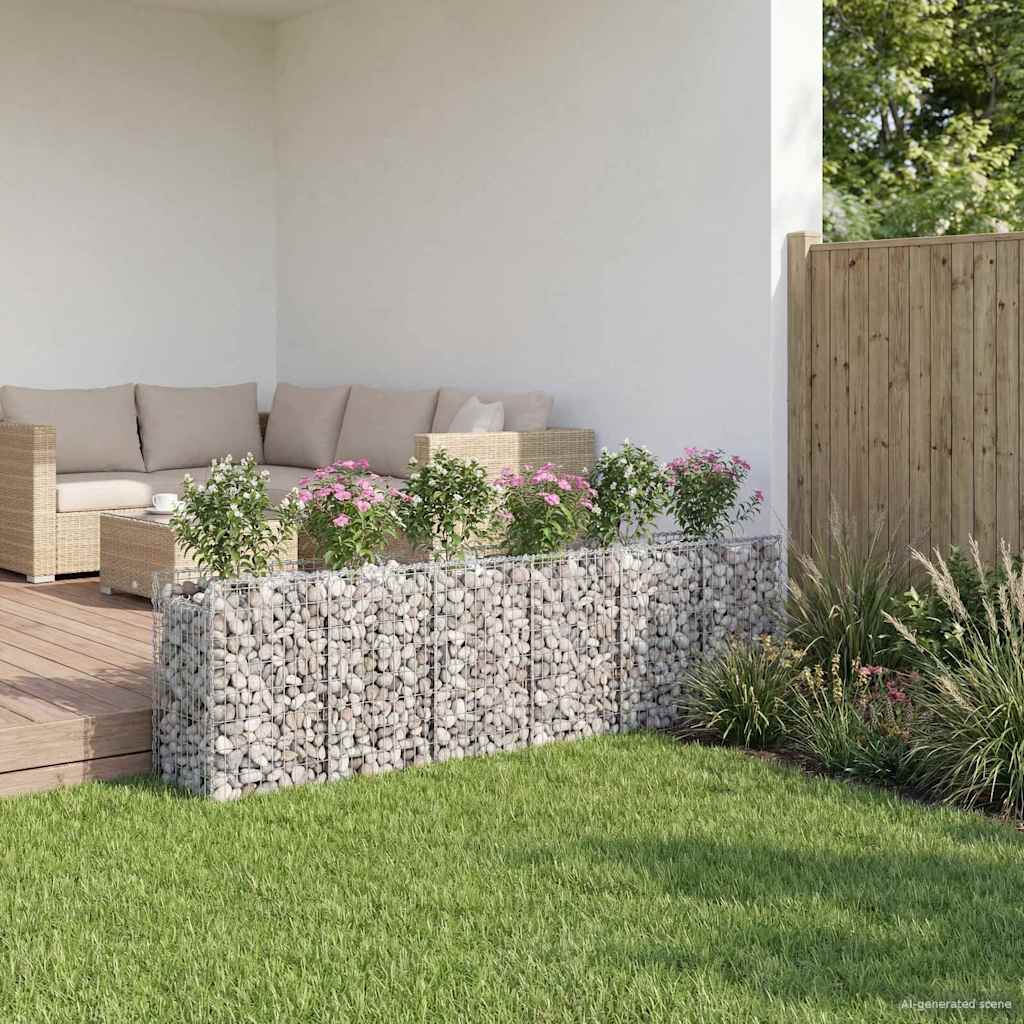 Gabion Raised Bed Set 2 Pcs Silver