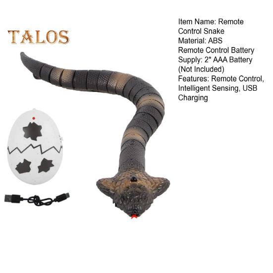 Ferngesteuerte Schlange, wiederaufladbar, realistisches RC-Schlangenspielzeug mit Fernbedienung, intelligentes Katzenspielzeug mit Infrarot-Controller, Schlangenspielzeug, Streichgeschenke für Kinder