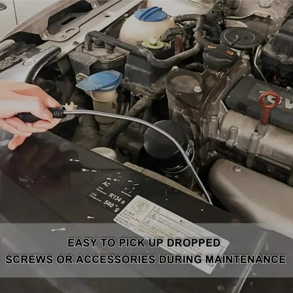 Outil de ramassage magnétique flexible Serpent de ramassage pliable Barre d'aspiration pliable pour localiser les objets tombés Atteindre les siphons d'évier Ramasser