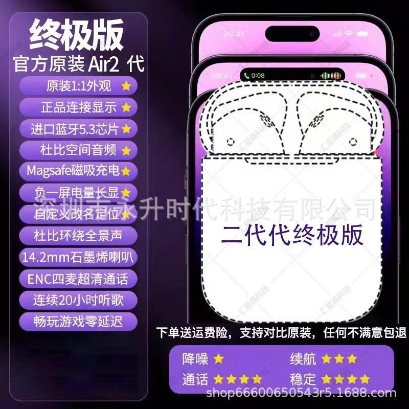 Bluetooth Headphones for Apple, Huawei, Xiaomi - Compatible with Huaqiangbei 2nd to 7th Generations, Top Configuration.