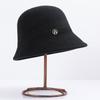 New wool basin hat women's fashion versatile bucket hat solid color face small warm bucket hat autumn and winter