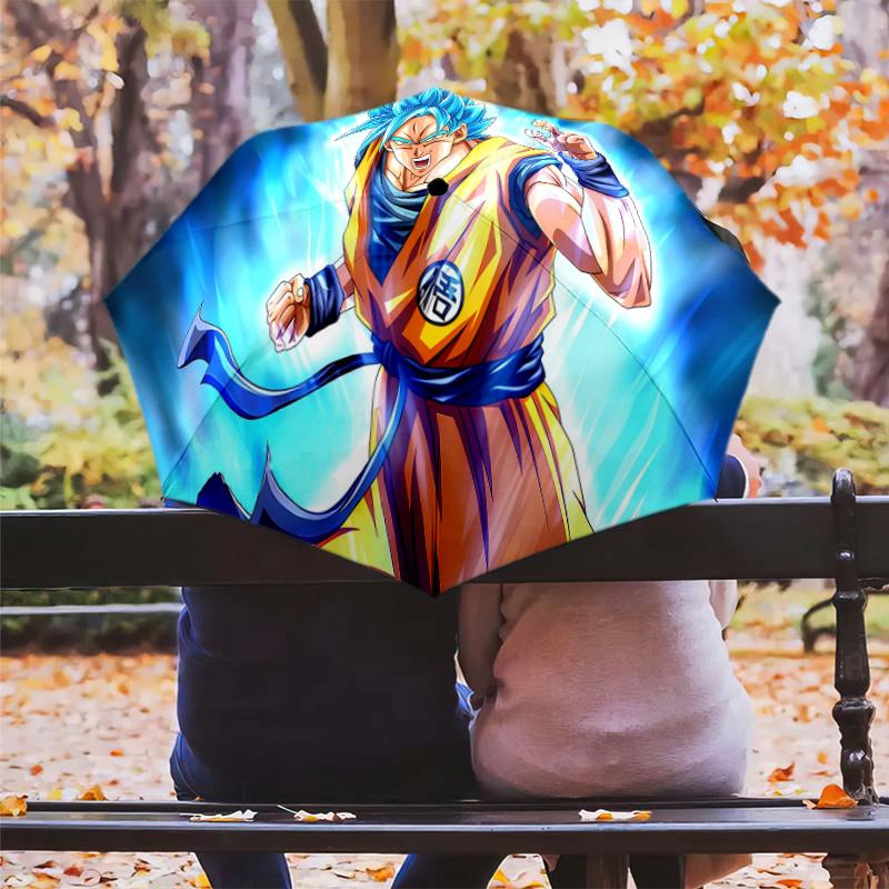 1 PC Automatic Folding Umbrella - Dragon Ball Super Pattern Portable Foldable Design With 8 Ribs Christmas Birthday Gifts
