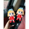 New Yellow-Haired Molly Car Seatbelt Protector Doll Plush Toy for Girls, Shoulder Pad, Car Hanging Decoration
